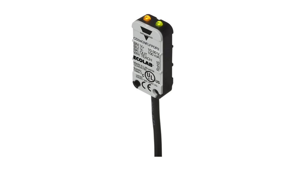 Kapazitiver Füllstandssensor 10mm 100mA 10Hz 30V Bündige Montage IP65 / IP66 / IP67 / IP68 / IP69K Kabel, 2 m CD34